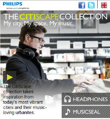 image of Philips Electronics Hong Kong Ltd Wins 2012 Best Electronics Mobile Website Mobile WebAward for THE CITISCAPE COLLECTION - MY CITY. MY SPACE. MY MUSIC