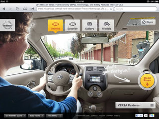 image of Nissan North America & Critical Mass Wins 2012 Best Automobile Mobile Application Mobile WebAward for Nissan Versa iPad Experience