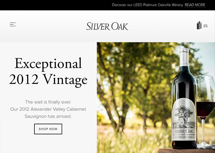 image of Cuker Wins 2016 Best Beverage Mobile Website Mobile WebAward for Silver Oak Responsive eCommerce Website