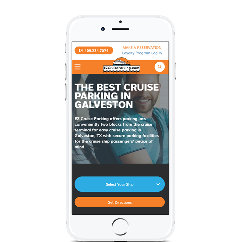 image of TopSpot Internet Marketing Wins 2018 Best Leisure Mobile Website Mobile WebAward for EZ Cruise Parking Website