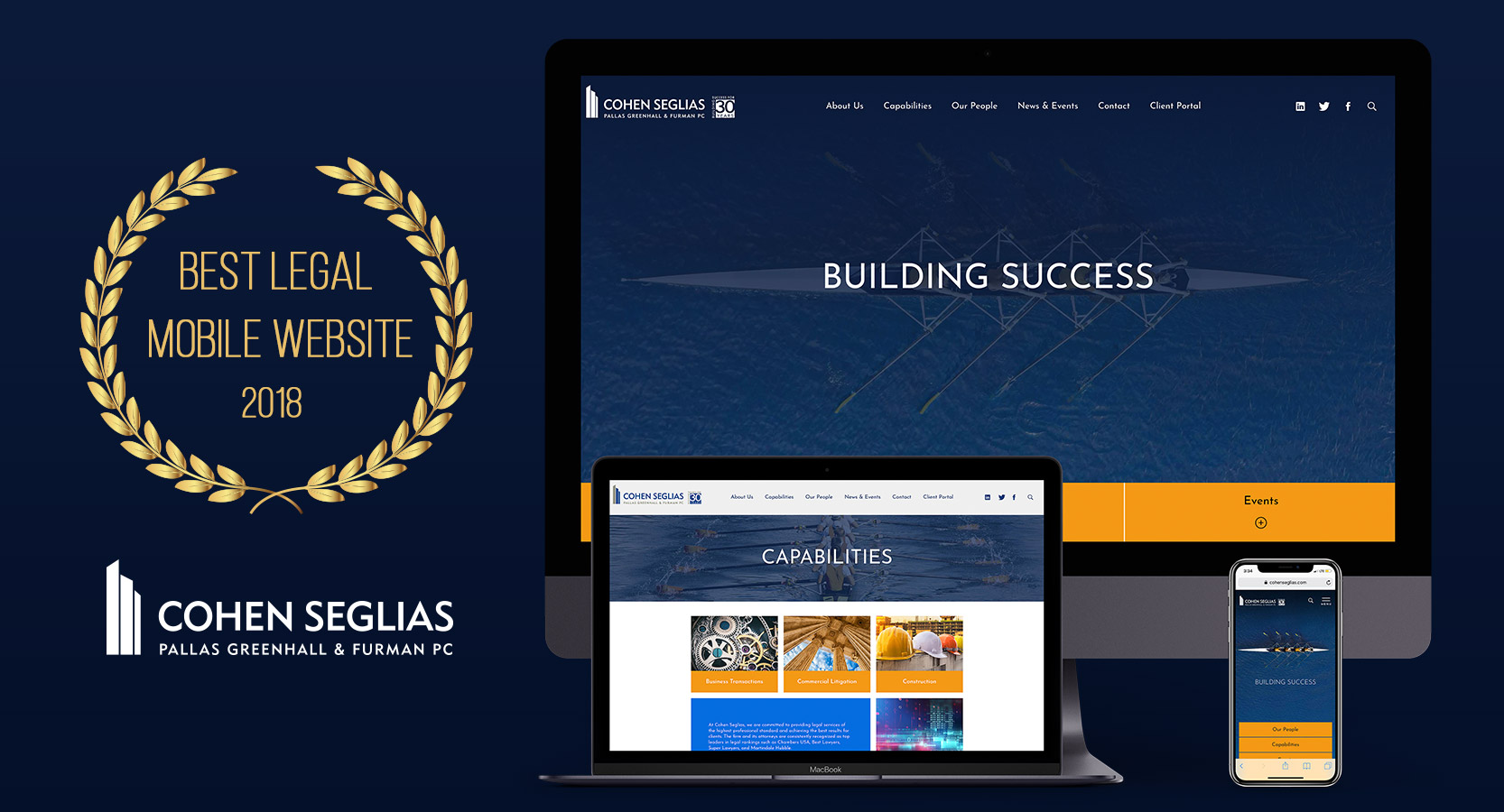 image of Legal Internet Solutions Incorporated Wins 2018 Best Legal Mobile Website Mobile WebAward for Cohen Seglias Pallas Greenhall & Furman PC