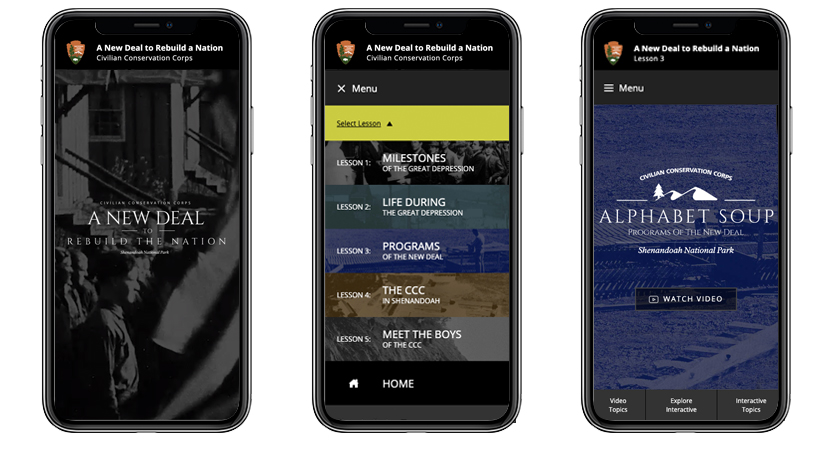 image of Alexander & Tom, Inc. Wins 2019 Best Education Mobile Website Mobile WebAward for Shenandoah National Park - A New Deal to Rebuild a Nation