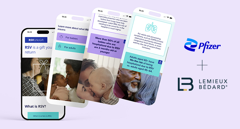 image of Lemieux Bedard + Pfizer Canada Wins 2024 Best Health Care Mobile Website Mobile WebAward for RSV is No Gift