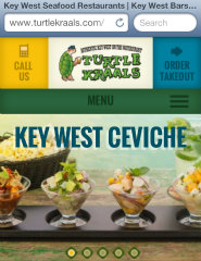image of BlackDog Advertising Wins 2013 Best Restaurant Mobile Website Mobile WebAward for Turtle Kraals Mobile Website