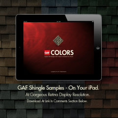 image of GAF Roofing Wins 2013 Best Manufacturing Mobile Application Mobile WebAward for GAF Colors 