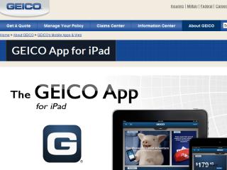 image of GEICO Wins 2013 Outstanding Mobile Application Mobile WebAward for GEICO App for iPad