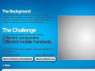 image of Thmbstrk Wins 2012 Best Bank Mobile Website Mobile WebAward for HDFC Bank Mobile Site