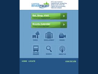 image of Geocentric Wins 2012 Best Regional Mobile Website Mobile WebAward for Capitol Riverfront Business Improvement District