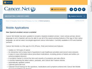 image of Cancer.Net Mobile Wins 2014 Best Health Care Mobile Application Mobile WebAward for American Society of Clinical Oncology (ASCO)