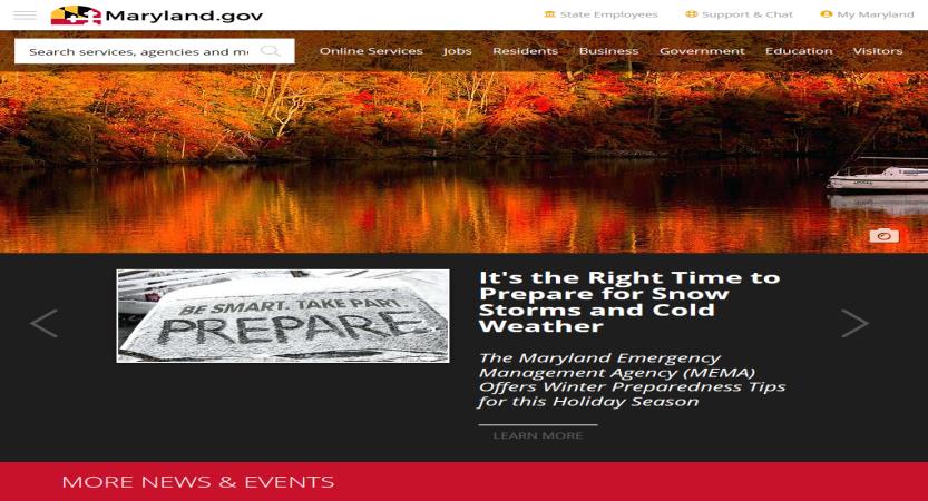 image of Maryland Department of Information Technology Wins 2018 Best Portal Mobile Website Mobile WebAward for Maryland.gov, the State's Official Website