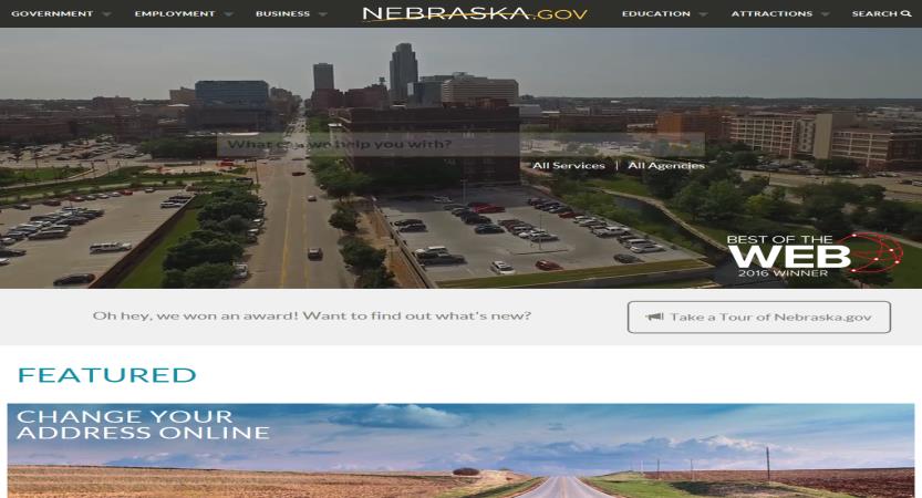 image of Nebraska Interactive Wins 2016 Best Government Mobile Website Mobile WebAward for Nebraska State Website