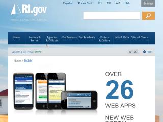 image of State of Rhode Island  Wins 2012 Best Government Mobile Application Mobile WebAward for RI Government Online for the Mobile Web